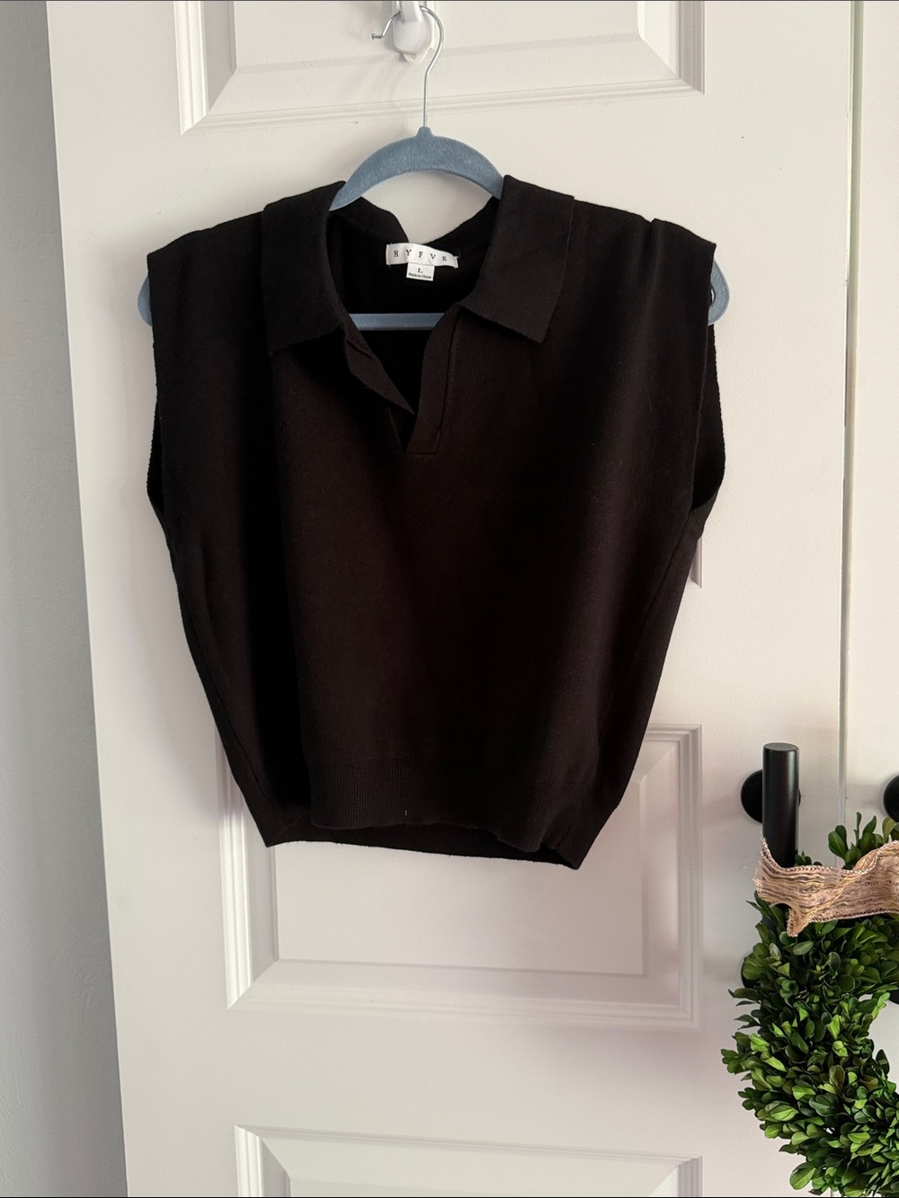 HYFVE Black Collared Knit Sweater Vest medium - Picture 1 of 3